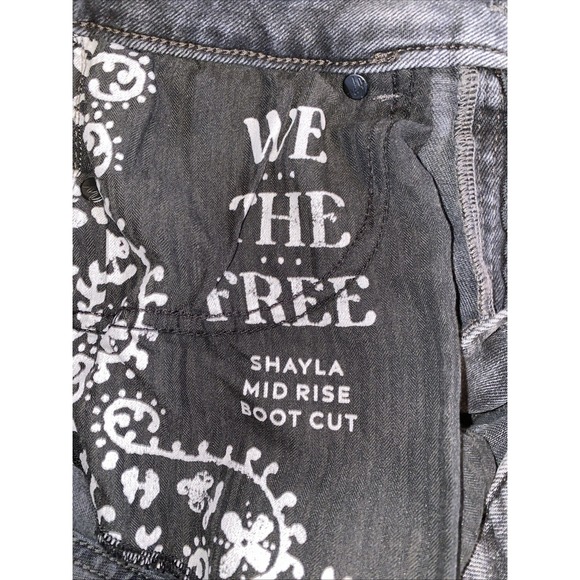 Free People We The Free Shayla Bootcut Mid-Rise Black Jeans Size 29 - Picture 10 of 11